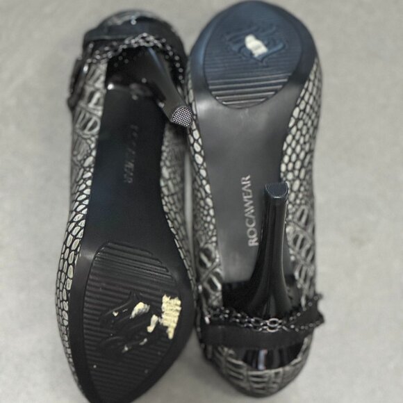 Chic ROCAWEAR Gray Croc-Embossed Heels – Women’s Size 8 – New w/ Partial Tags - Picture 7 of 11